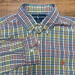 Polo Ralph Lauren Blake Shirt Men M Button Up Plaid Retro Y2K Pony Office Preppy